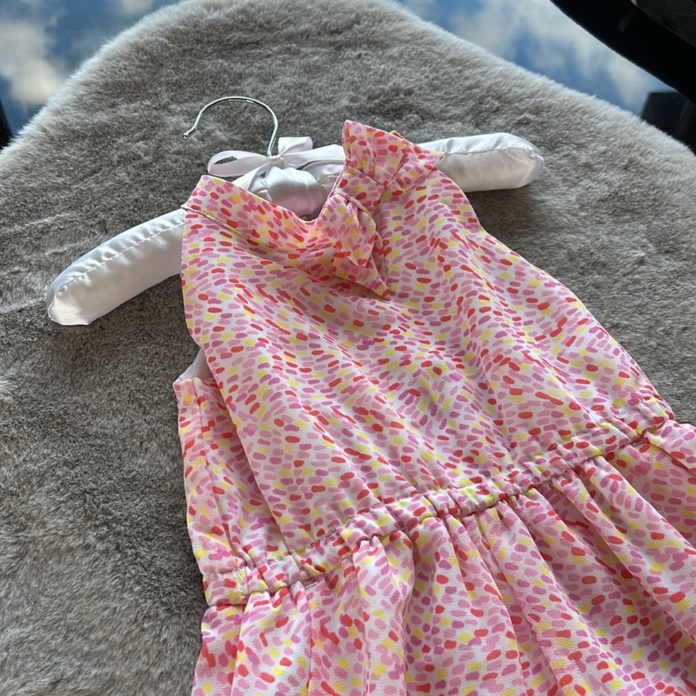 JANIE & JACK EUC pink, yellow, purple confetti print, elastic waist jumper 2T - Picture 2 of 6